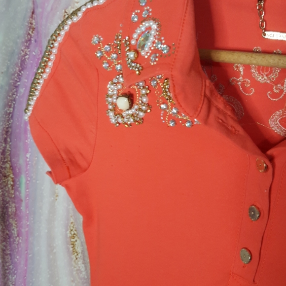 Jewel Embellished 💎💎💎 collared bodycon dress - Picture 6 of 14